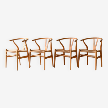 Hans J. Wegner "La chaise Y" lot de 4