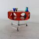 Space age 70s orange syntheric bar on casters