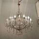Large Crystal Beaded Pink Murano Glass Chandelier