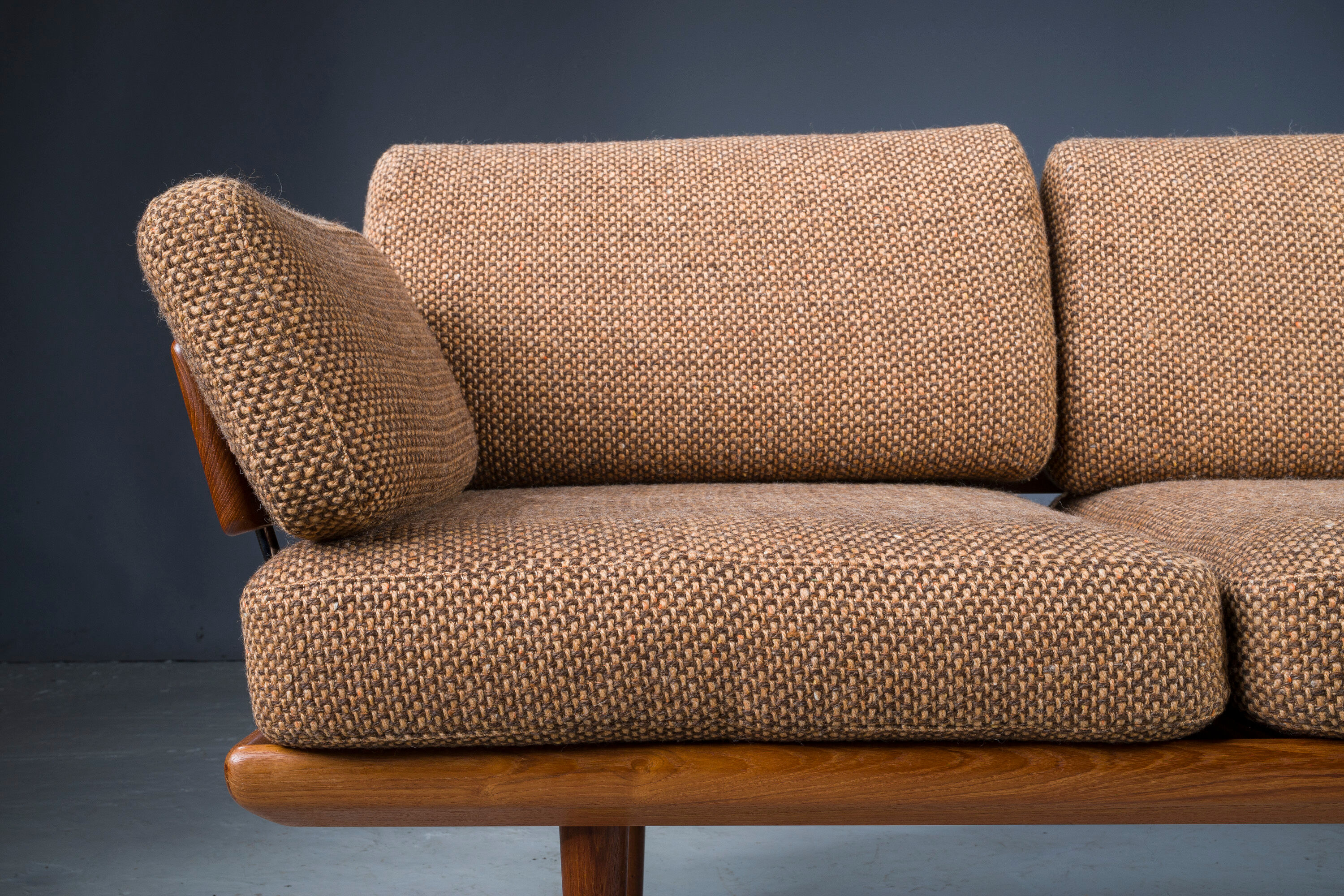 Danish Teak Fd 417 3 Seats Sofa Model Minerva by Peter Hvidt and Orla Molgaard-Nielsen for France &