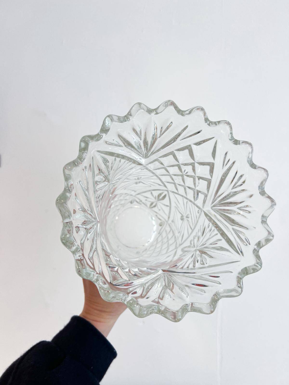 Large moulded glass vase - 1970s/80s