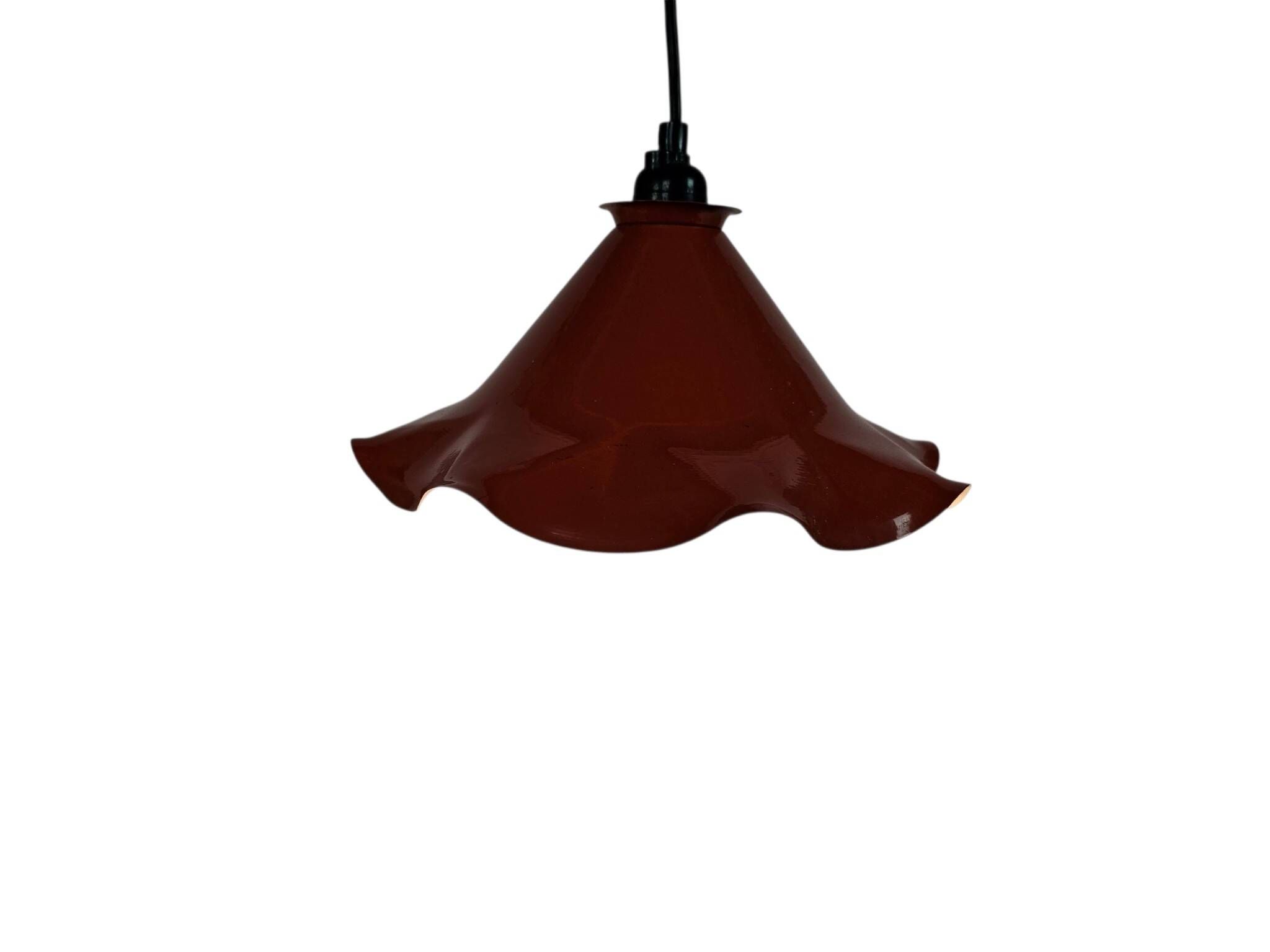 Vintage - 'Tulip' - enamel - metal - pendant lamp - 80s