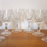 Val St Lambert crystal red wine glasses