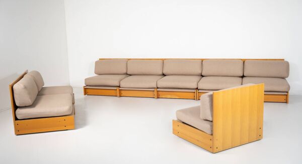 Ensemble de sièges modulaires moderne du milieu du siècle, Italie, années 1960 - Nouvelle tapisserie.