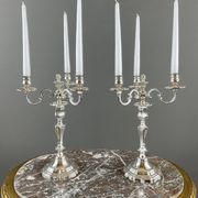 Pair of silver-plated candelabra, Louis XV style, 20th century