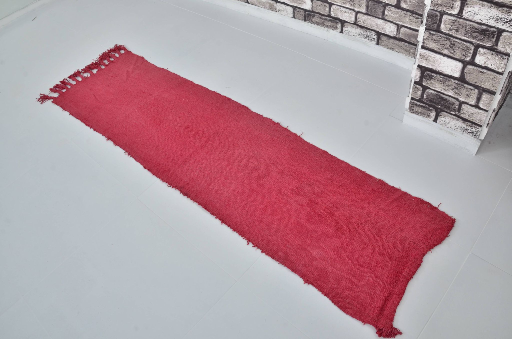 Tapis de couloir Kilim Hmep vintage rouge sku 3061