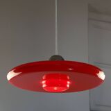 Space-Age Saucer Pendant in Red Plexiglas from Guzzini, 1960s