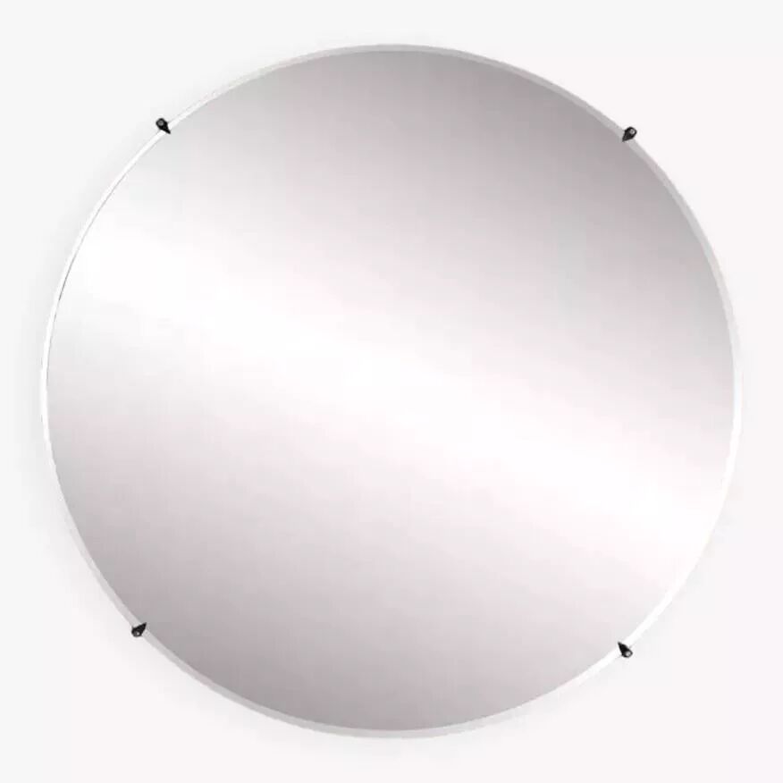 Round mirror from the 60s - 70s on a square wooden frame