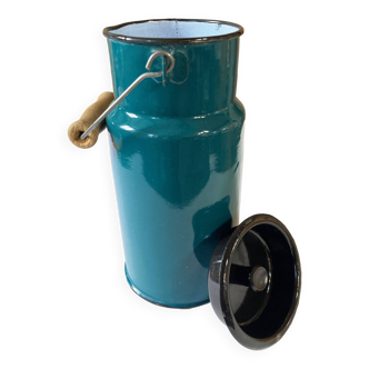 Enameled metal milk jug