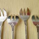 Set of 6 silver metal forks St Médard
