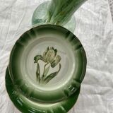 6 flat plates tulip pattern, longwy. Art deco