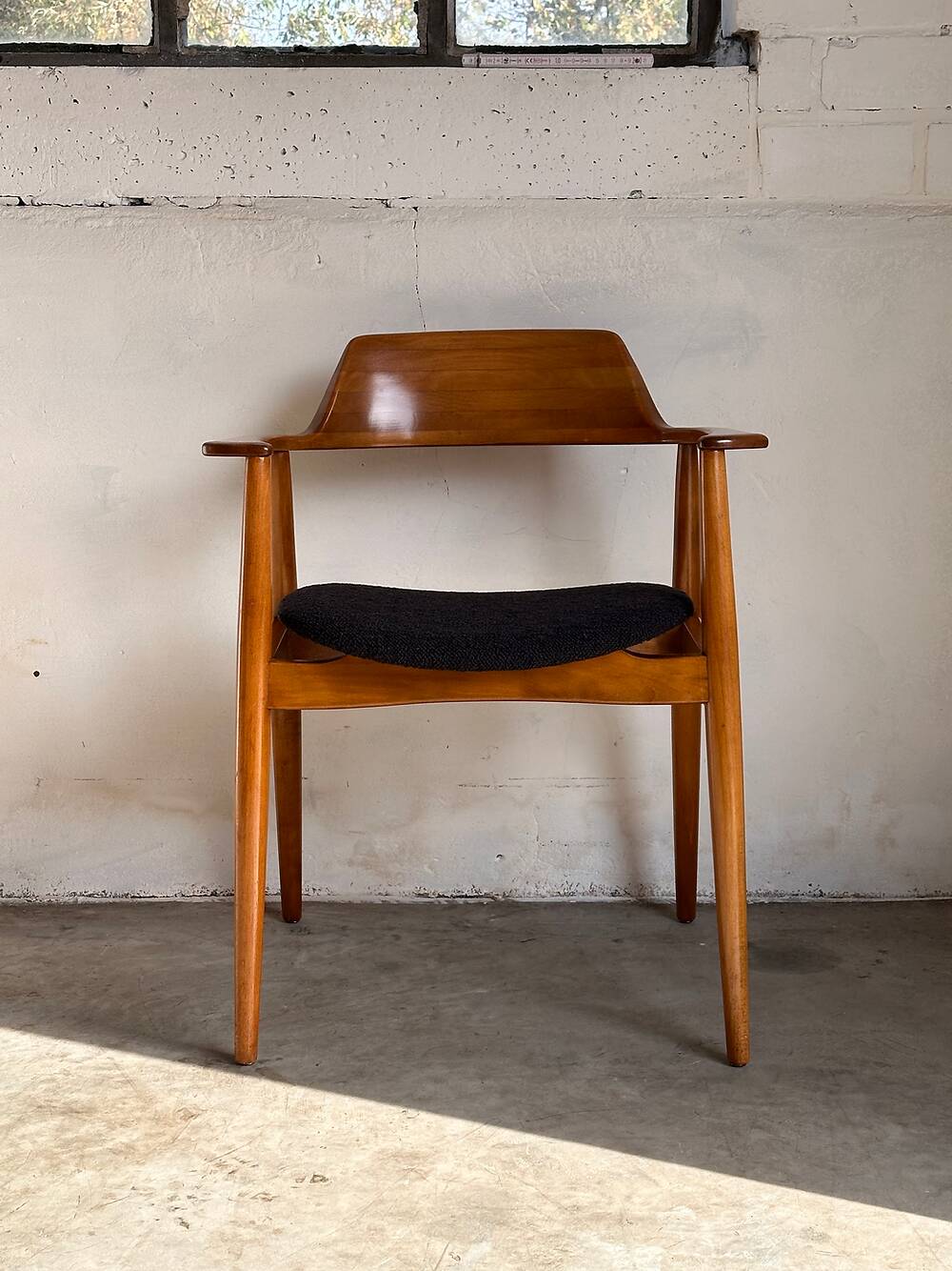 Set of 4 Model 411 armchairs in solid beech, Hartmut Lohmeyer, Wilkahn