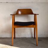 Set of 4 Model 411 armchairs in solid beech, Hartmut Lohmeyer, Wilkahn