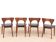 Suite of 4 Scandinavian chairs in Rio rosewood, Model Peter
