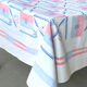 Art deco pattern linen tablecloth
