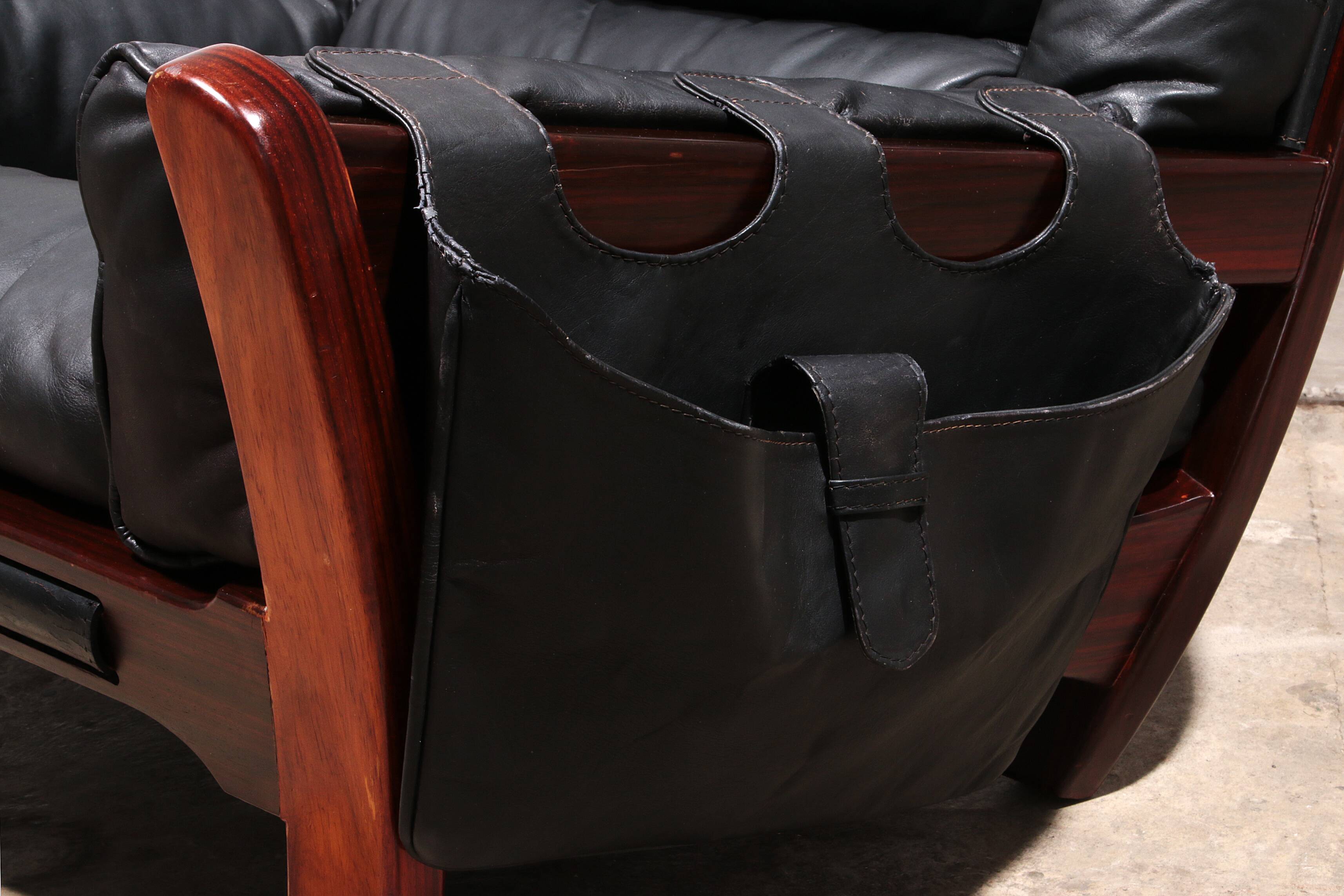 Luciano Frigerio "Rancero" Leather Lounge Chair - 1970s Italian Design