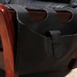 Fauteuil Lounge en Cuir "Rancero" de Luciano Frigerio - Design Italien des Années 1970