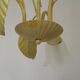 French vintage chandelier with 3 lights in leaf green metal and glass shades 5516