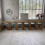 Set of 6 oak chairs with armrests Ate Van Apeldoorn