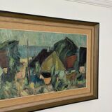 Swedish Oil on Canvas – “Fiskeläge” by Carl Berndtsson