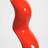 Two large limited abstract metal floor sculptures in red