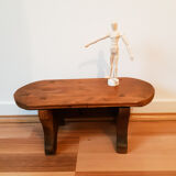 Low milking stool in waxed wood