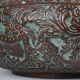 Cache-pot rond ottoman antique en cuivre gravé, vers 1850