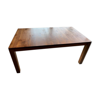 Teak dining table with extension cords