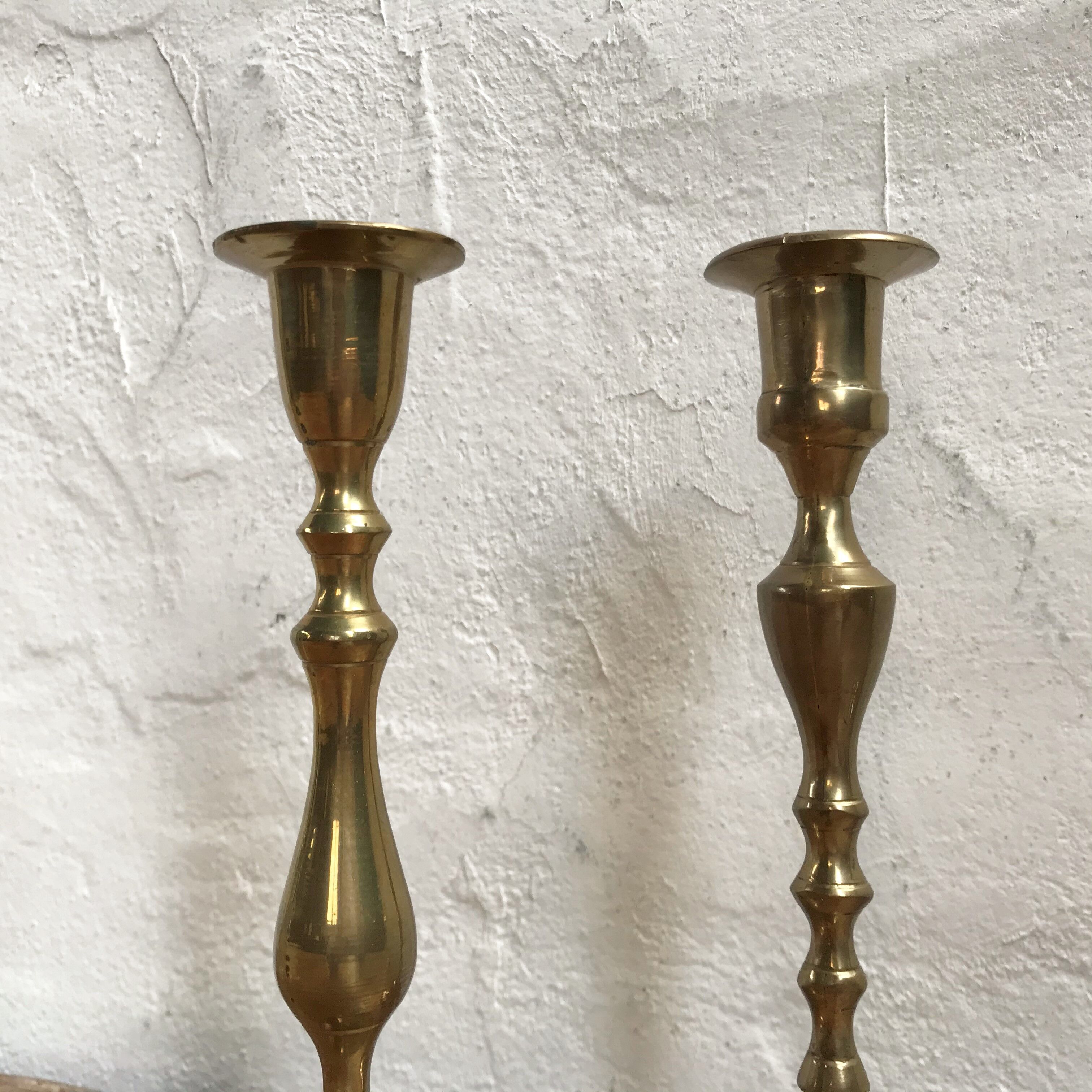 Brass candlestick duo