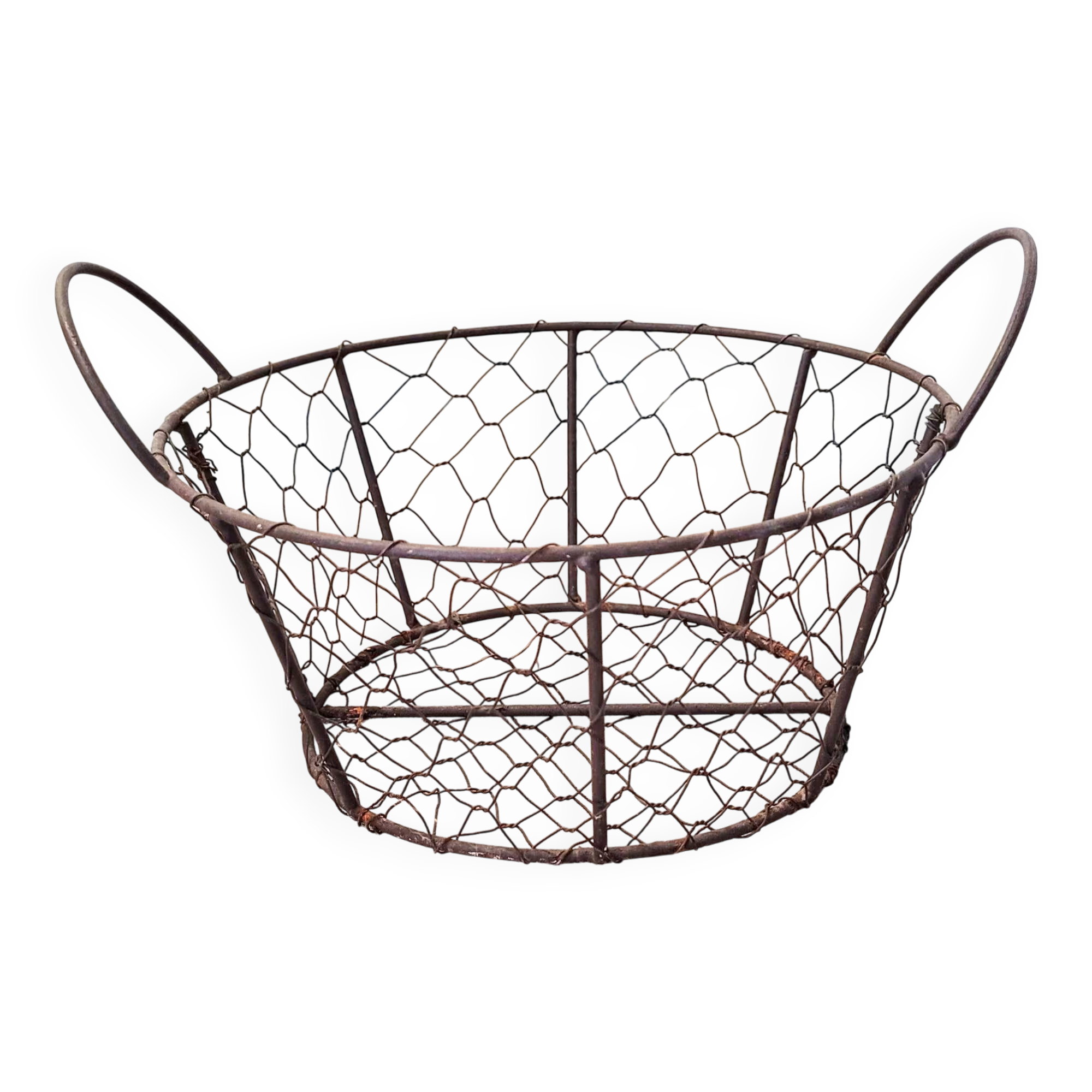 Vintage black wire basket – kitchen storage or wall decor