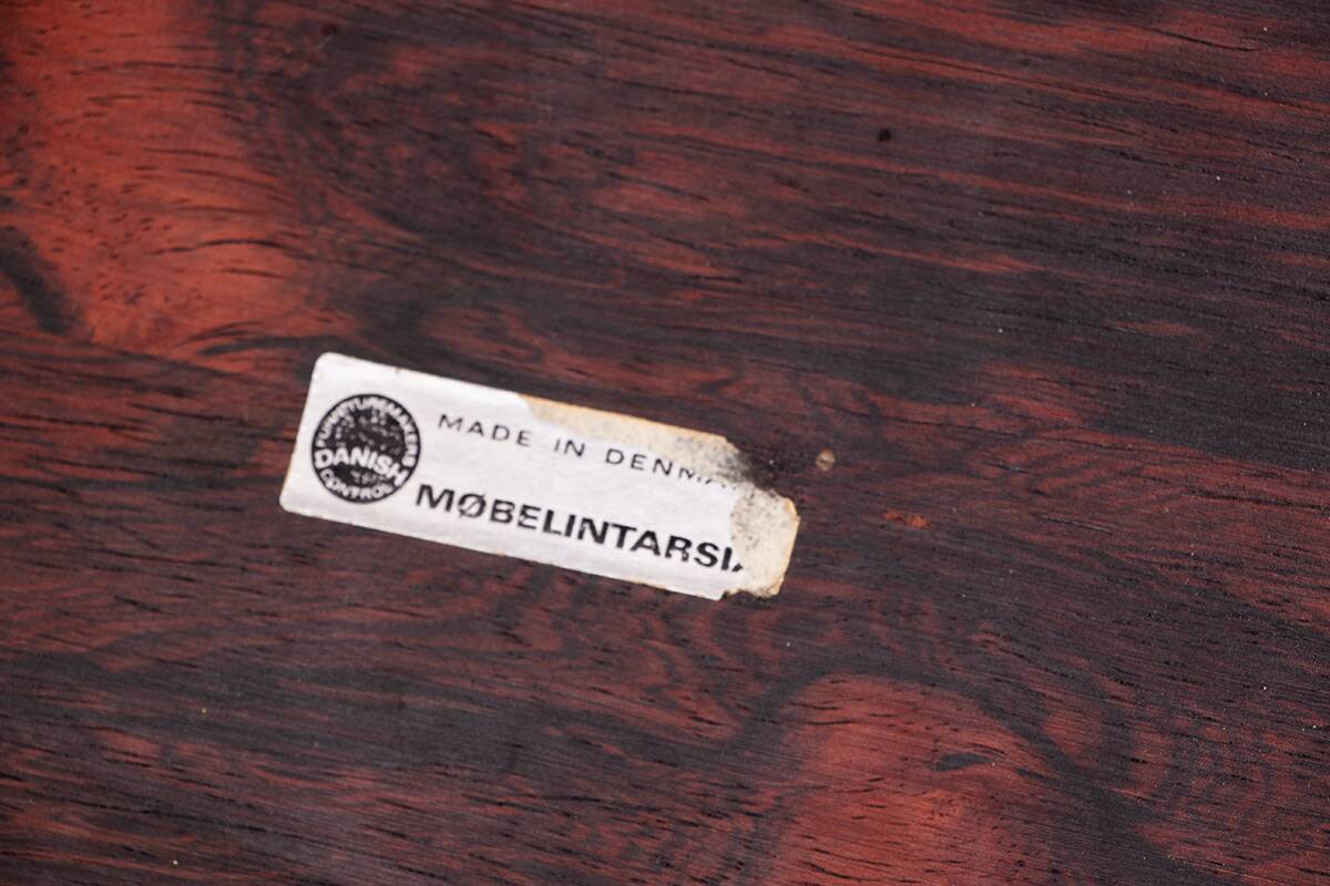 Three Danish nesting tables in rosewood by Mobelintersia 1960.
