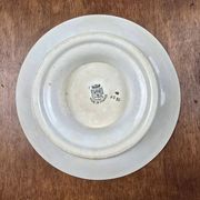 Antique footed dish – blue floral decoration – St Amandinoise
