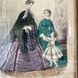 Ancienne, gravure de mode encadrée