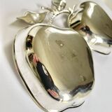 Vintage double apple metal silver-plated pocket tray – 1970s