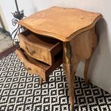 Small side table in burl wood veneer, Louis XV style, 20th century