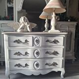 Louis XV style crossbow-shaped commode