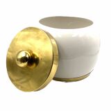 Hollywood regency white ceramic bucket, Italy, ca. 1970