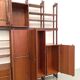 Teak, walnut and brass bookcase, Italy, 1960s
