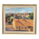 Large Original Swedish Oil on Panel – "Urban Landscape" by Wilhelm Matton – Signed – Dated 1947 – Framed – 83 × 73 cm (32.7 in × 28.7 in)