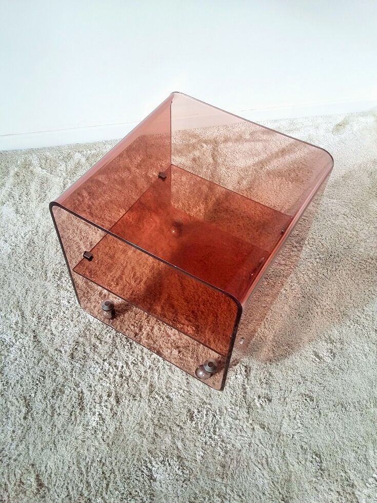 Bedside or end table in plexiglass Michel Dumas