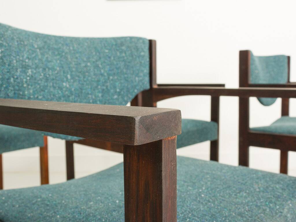 Set of 6 Scandinavian chairs in fully restored rosewood (seat, back and structure)