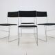 Ensemble de quatre chaises de salle à manger minimalistes chromées des années 1970, Tchécoslovaquie