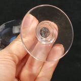 6 anciens verres a pied a porto en cristal de baccarat gravé