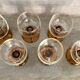 6 Amber stemmed glasses an'70