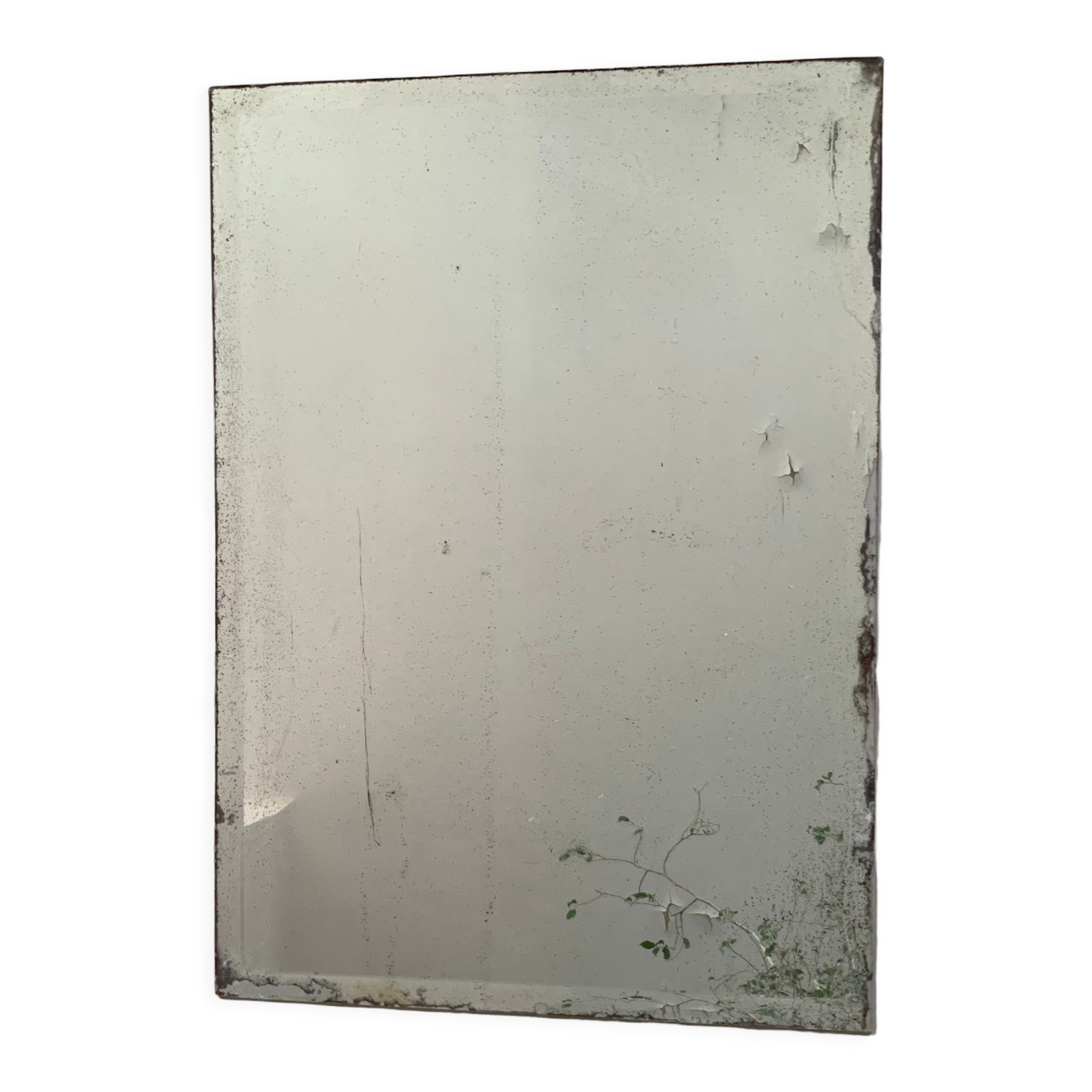 Old bevelled stitched mirror 78x108cm