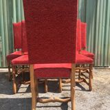 Vintage Louis XIII style chairs sheep bones in beech and velvet.