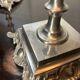 Old rattan candle holder lamps (X2)