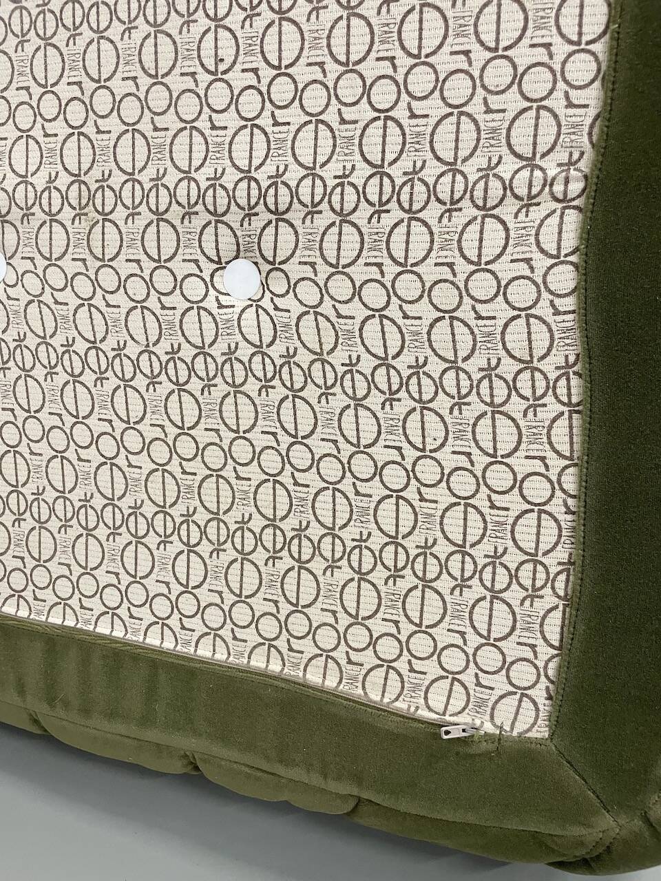 Vintage 2 and 3 seater green velvet togo set