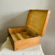 Box with compartments from the 19th century, dovetail mountings, clasp present