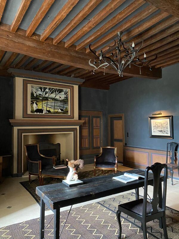 Table finition bois brule / shou-sugi-ban